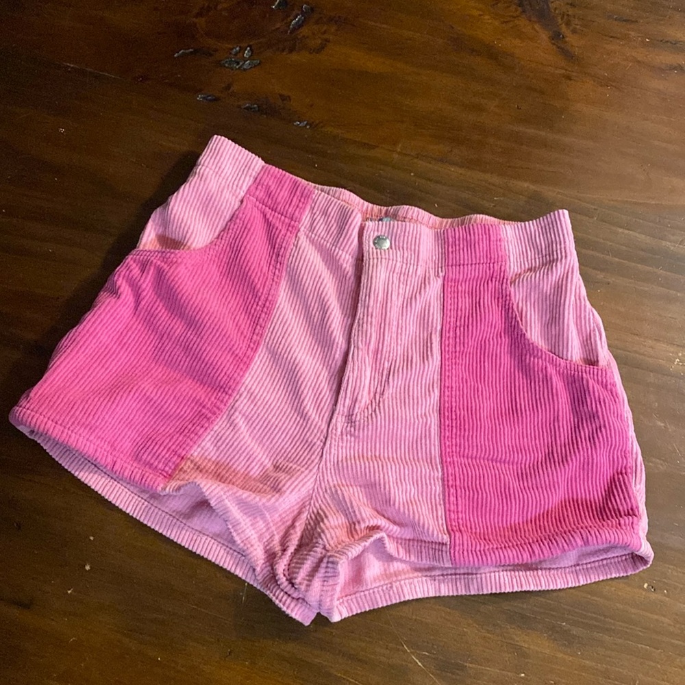 Urban Outfitters Pink High Waist Corduroy Shorts